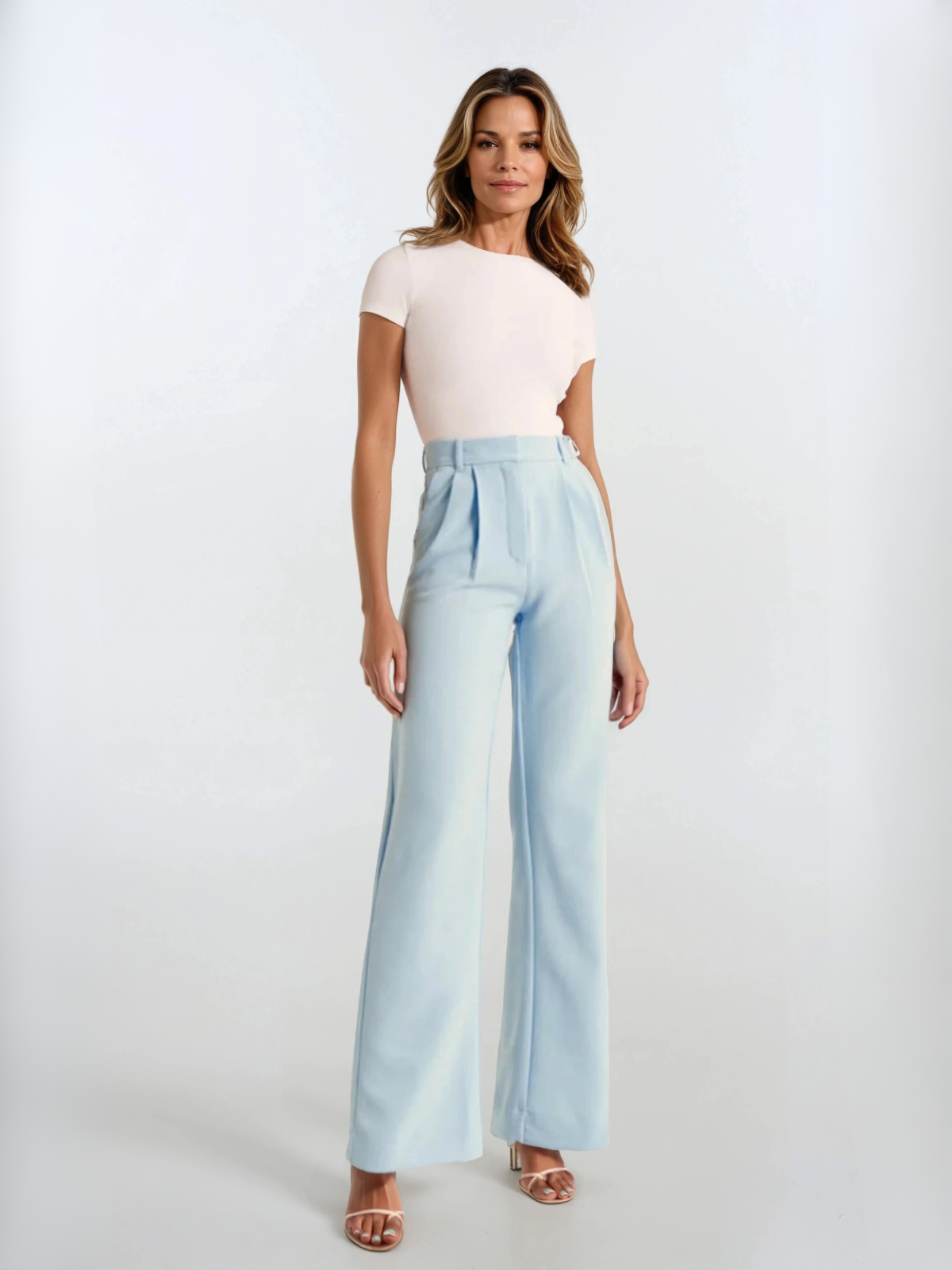 Pantaloni casual a vita alta e gamba larga