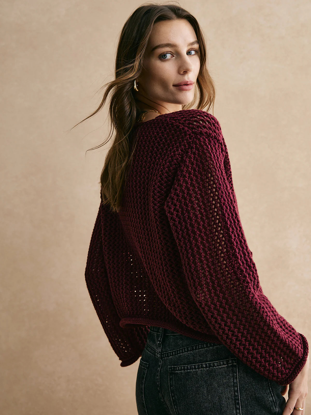 Retro Button Down Hollow Cardigan - LA FEMME WANDERER