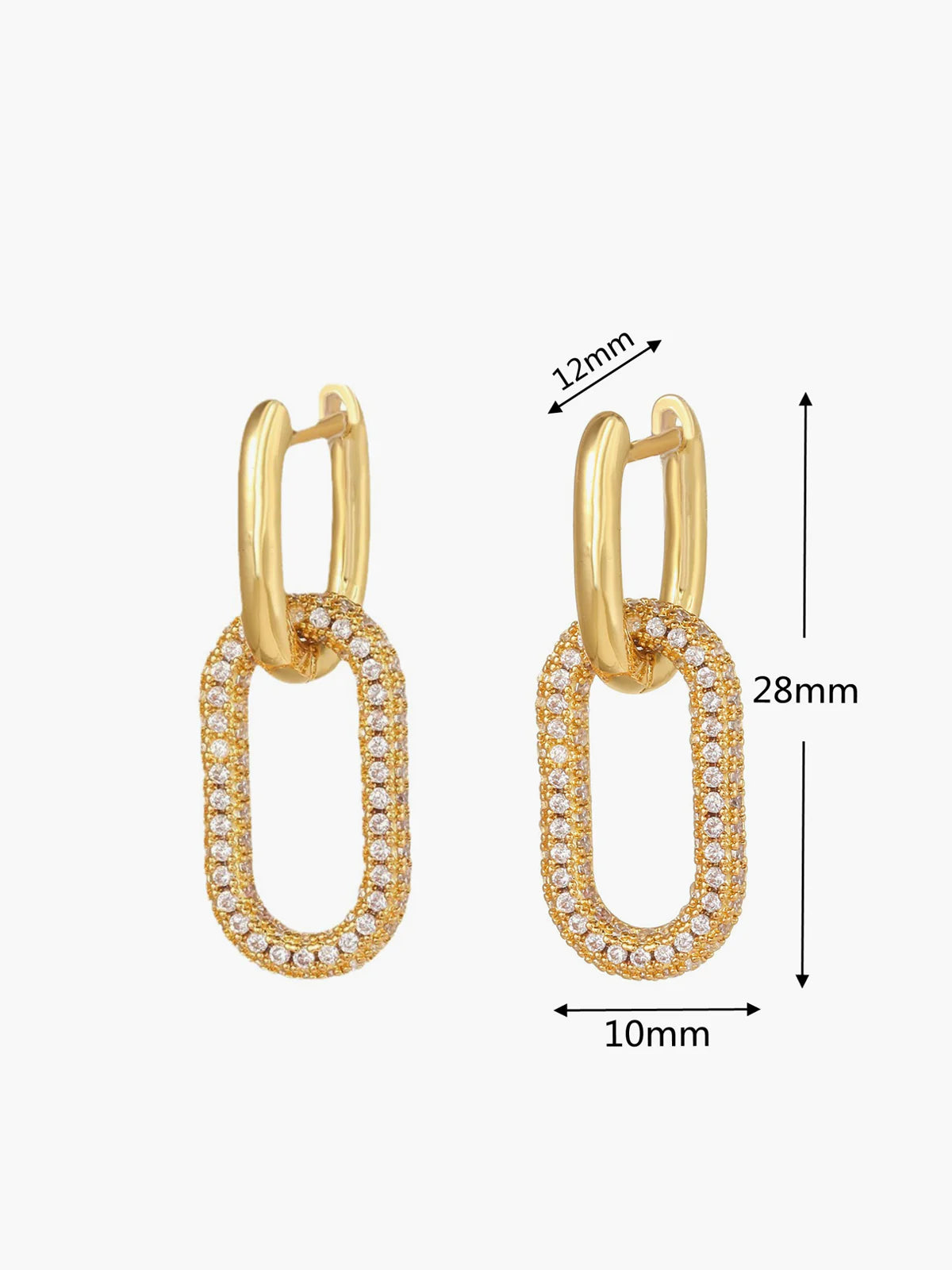 Zircon Hoop Pendant Earrings - LA FEMME WANDERER