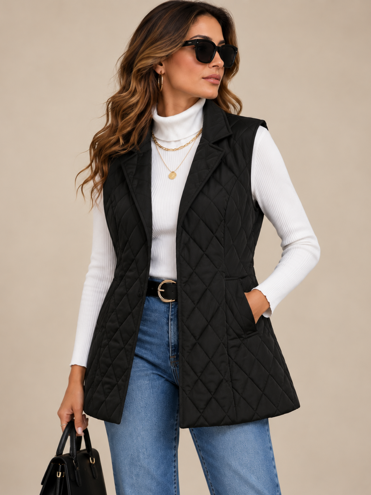 The Camille Quilted Tailored Vest