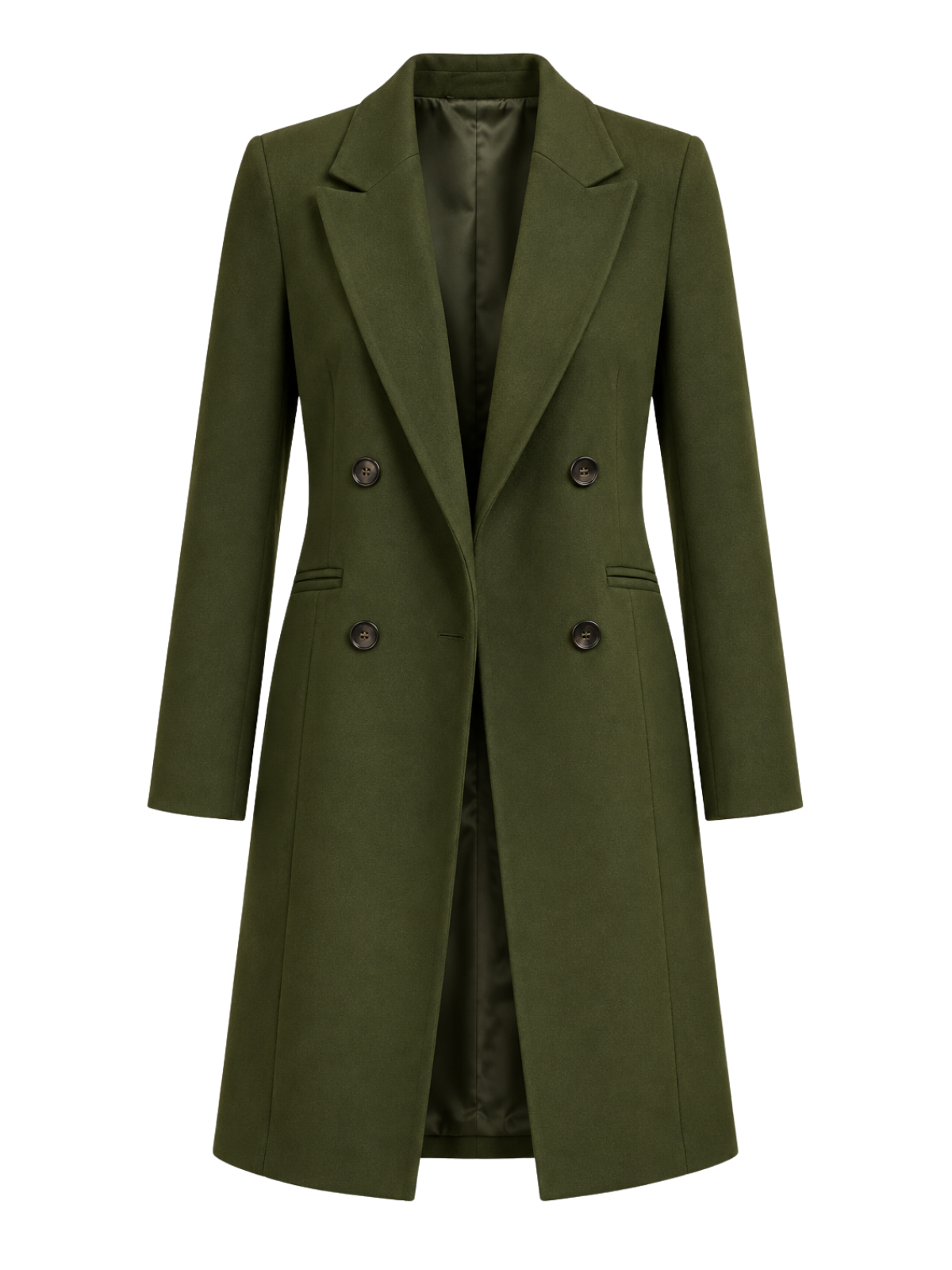Olive Heritage Double-Breasted Longline Coat