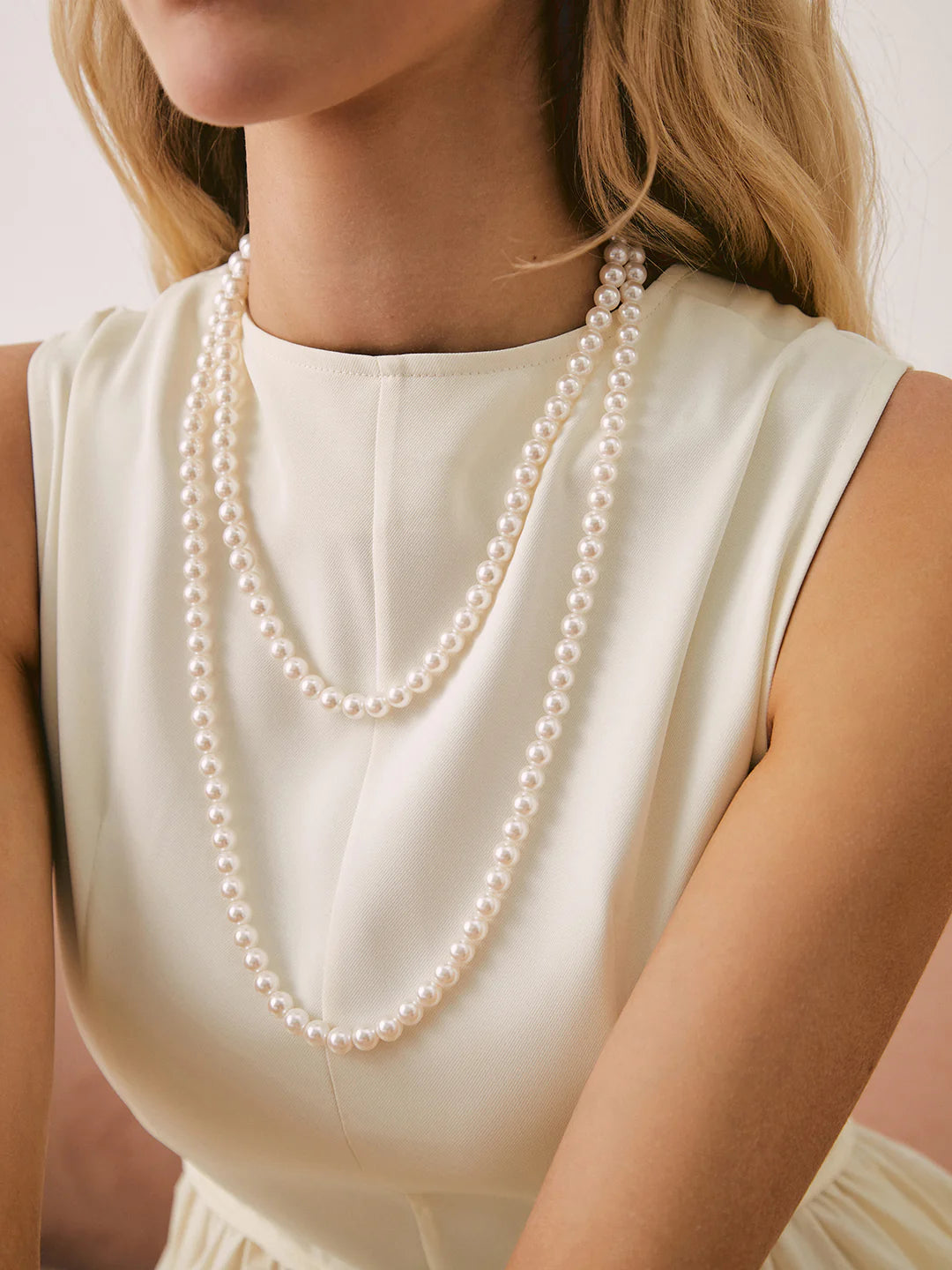 Always Chic Double Layered Pearl Necklace - LA FEMME WANDERER
