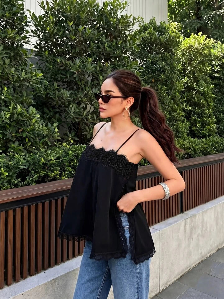 Midnight Lace Camisole Top