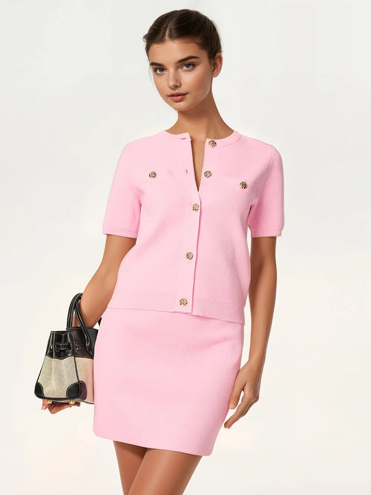 Set di maglia rosa di ispirazione vintage