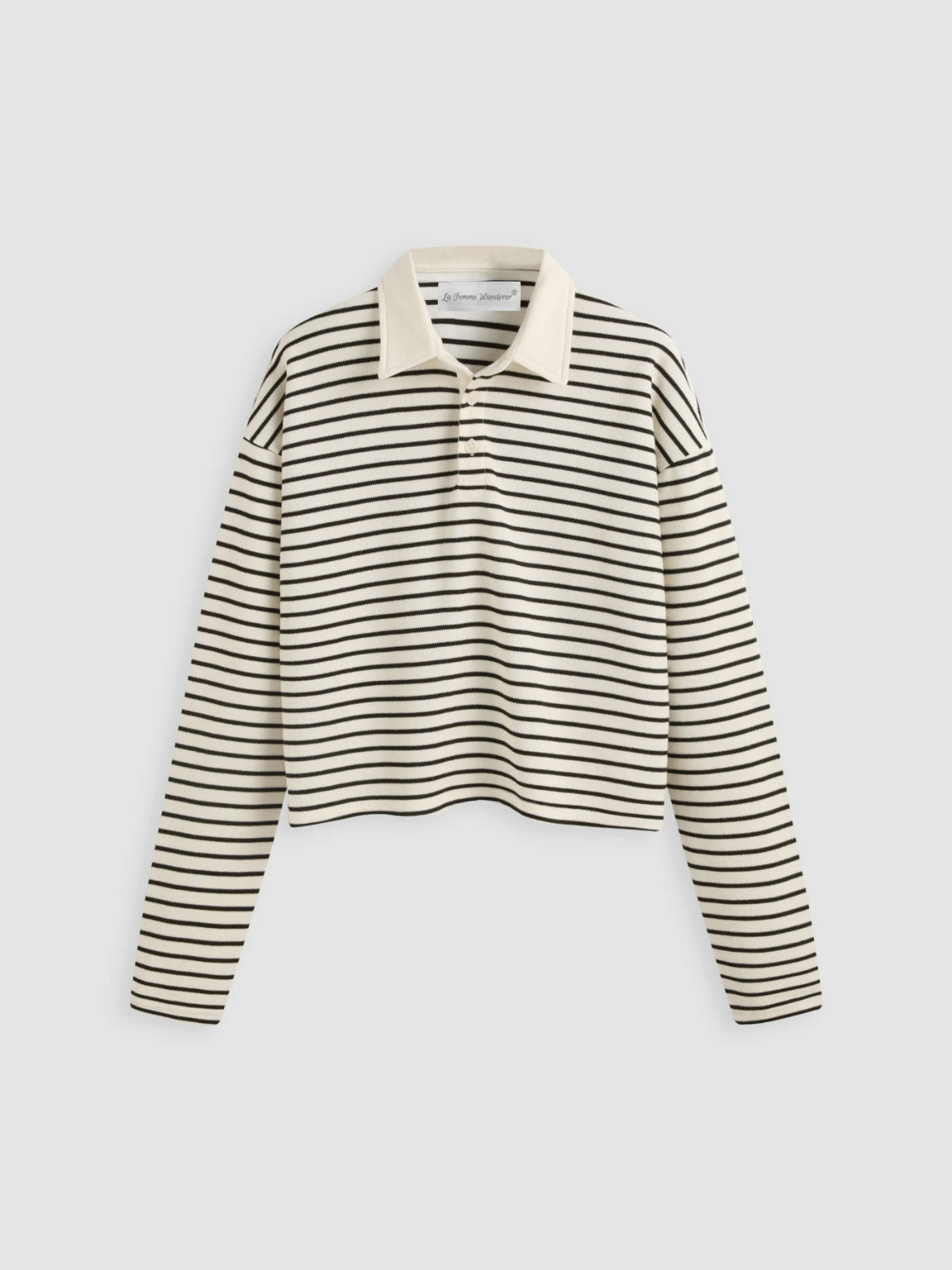 Sophisticated Stripe Breton Collared Pullover - LA FEMME WANDERER