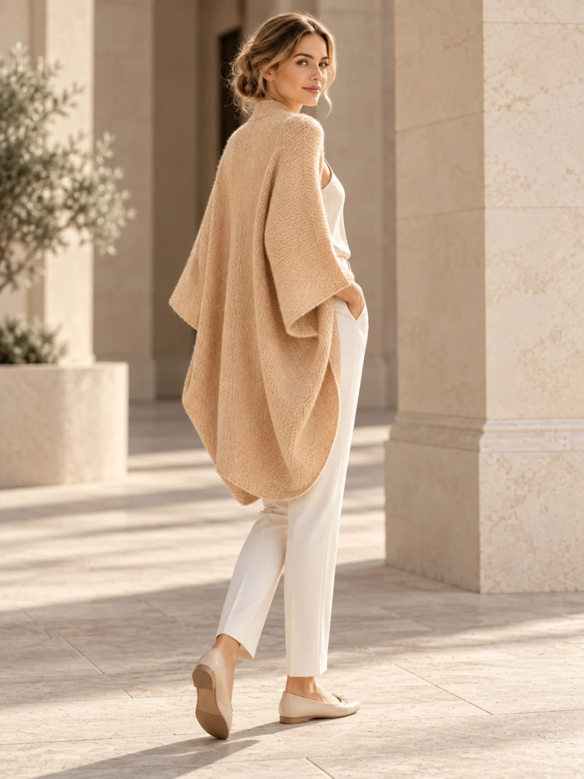Oversized Open Front Knit Cardigan