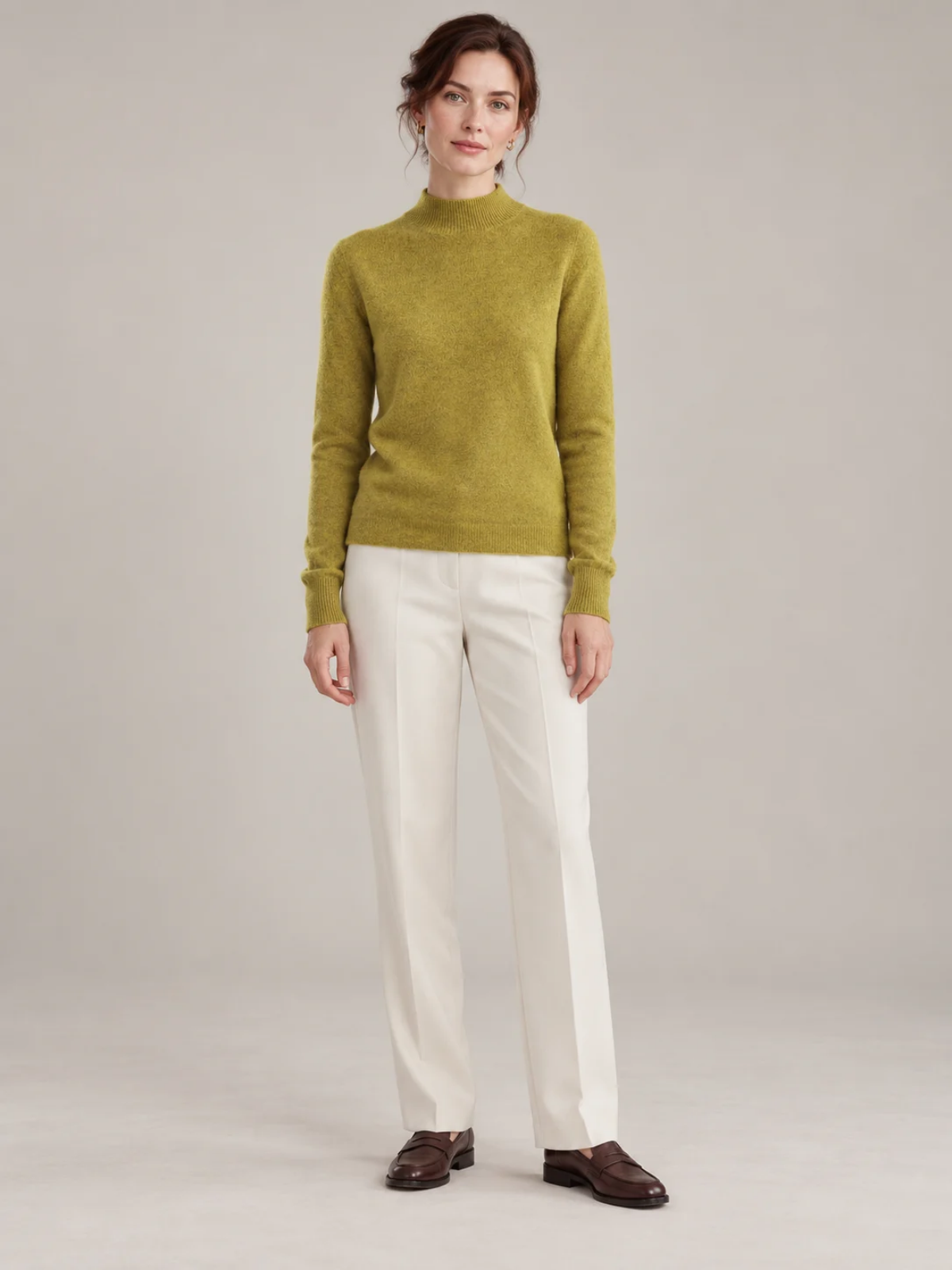 Women’s Wool Mock Neck Long Sleeve Sweater