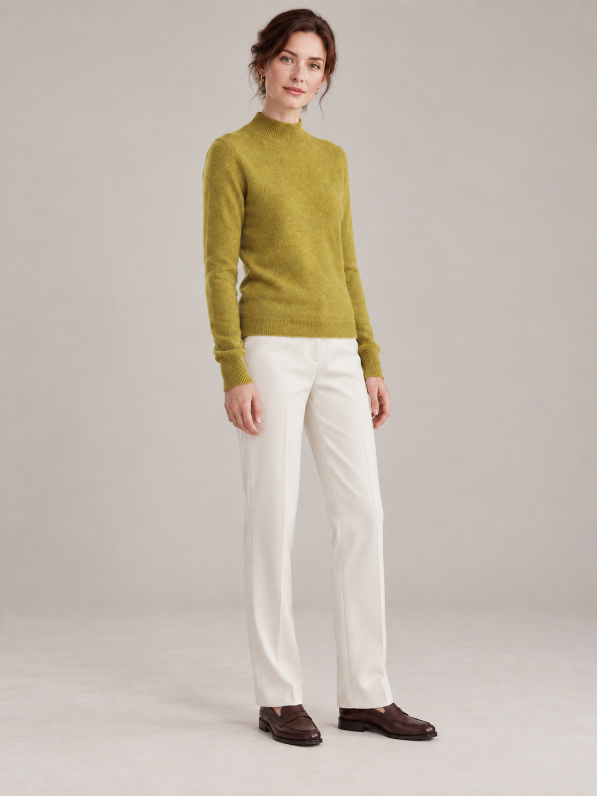 Women’s Wool Mock Neck Long Sleeve Sweater