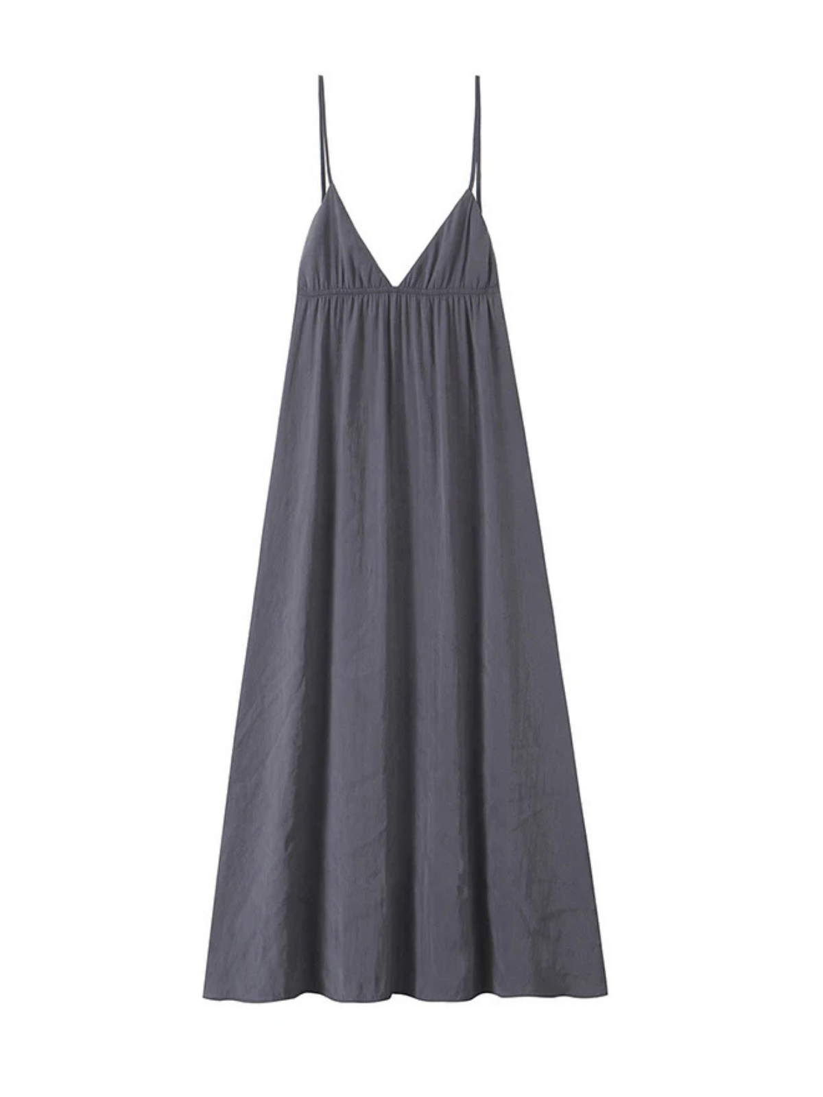 Backless Flow Midi Slip Dress V Neck Summer