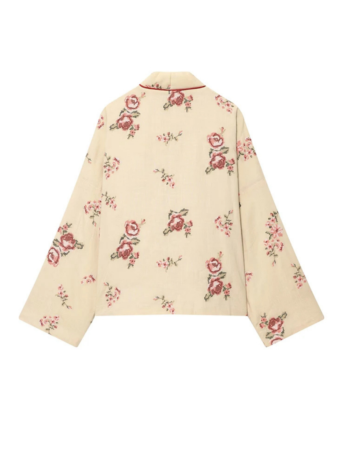 Petal Embroidery Kimono Jacket