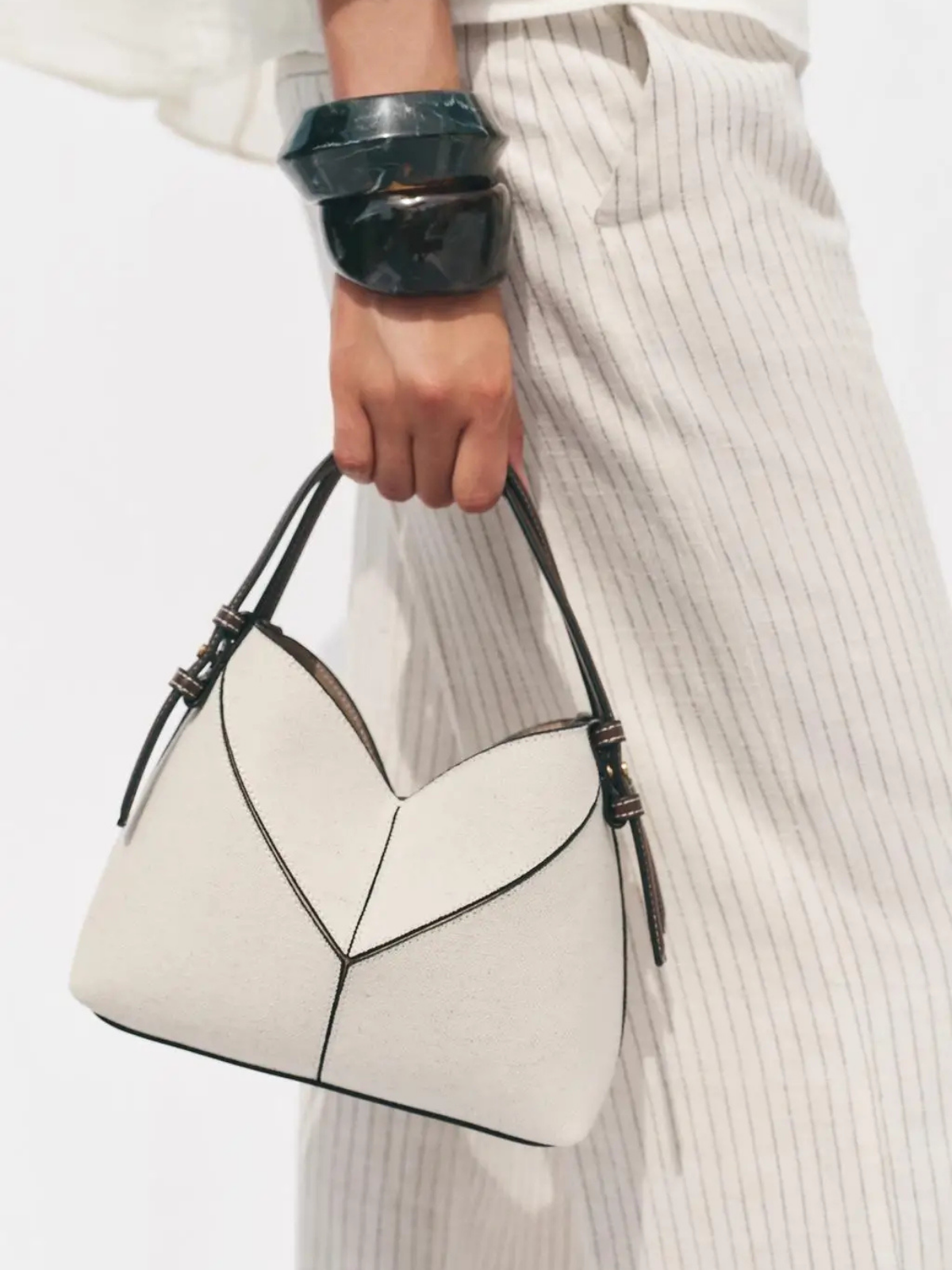 Contrast Canvas Mini Shopper Bag With Luxury Handle For Stylish Women