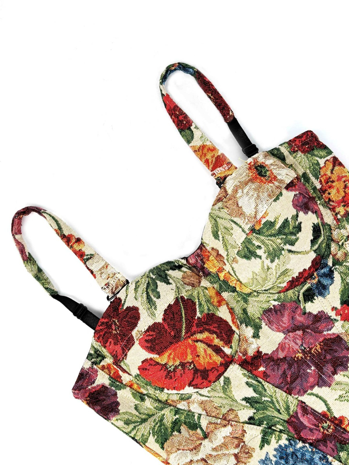 Retro Floral Printed Corset